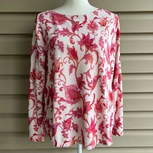 •Chico’s• Lightweight Floral Knit Top - Size Large (Chico’s Size 2)